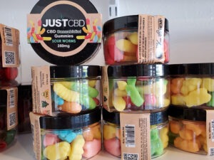 Just CBD 250mg Sour Gummy Worm Edibles at Nature's Green House in Fort Lauderdale, FL